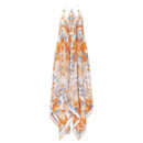 White Blue Orange Resort Silk Slip Maxi Dress  Sun02