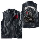 Custom Name Gas Gas Leather Vest - Personalized Logo Car Motorcycle Model