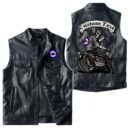 Custom Name Lambretta Leather Vest - Personalized Logo Car Motorcycle Model