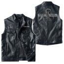 Custom Name Ford Shelby Gt500 2 Leather Vest - Personalized Logo Car Motorcycle Model