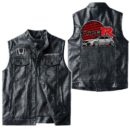 Custom Name Honda Civic Type R Leather Vest - Personalized Logo Car Motorcycle Model