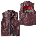 Custom Name Honda Civic Type R Leather Vest - Personalized Logo Car Motorcycle Model