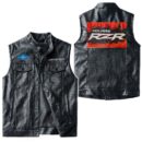 Custom Name Polaris-rzr Leather Vest - Personalized Logo Car Motorcycle Model