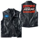 Custom Name Polaris-rzr Leather Vest - Personalized Logo Car Motorcycle Model