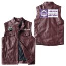 Custom Name Brp Ski-doo Leather Vest - Personalized Logo Car Motorcycle Model