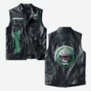 Custom Name Benelli Leather Vest - Personalized Logo Car Motorcycle Model