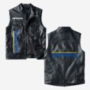 Custom Name Husaberg Leather Vest - Personalized Logo Car Motorcycle Model