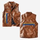 Custom Name Husaberg Leather Vest - Personalized Logo Car Motorcycle Model