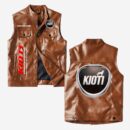 Custom Name Kioti Leather Vest - Personalized Logo Car Motorcycle Model