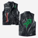 Custom Name Kverneland Leather Vest - Personalized Logo Car Motorcycle Model