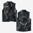 Custom Name Messerschmitt Leather Vest - Personalized Logo Car Motorcycle Model