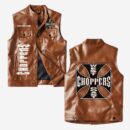 Custom Name West Coast Choppers Leather Vest - Personalized Logo Car Motorcycle Model