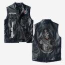 Custom Name Alfa Romeo Leather Vest - Personalized Logo Car Motorcycle Model