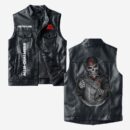 Custom Name Allis Chalmers Leather Vest - Personalized Logo Car Motorcycle Model