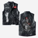 Custom Name Aprilia Leather Vest - Personalized Logo Car Motorcycle Model