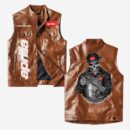 Custom Name Aprilia Leather Vest - Personalized Logo Car Motorcycle Model