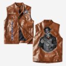 Custom Name Buick Leather Vest - Personalized Logo Car Motorcycle Model