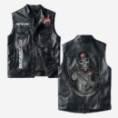 Custom Name Ducati Corse Leather Vest - Personalized Logo Car Motorcycle Model