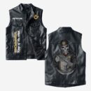 Custom Name Scania V8 Leather Vest - Personalized Logo Car Motorcycle Model