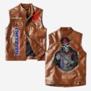 Custom Name Suzuki Leather Vest - Personalized Logo Car Motorcycle Model