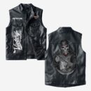 Custom Name Victory Motorcycles Leather Vest - Personalized Logo Car Motorcycle Model