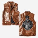 Custom Name Victory Motorcycles Leather Vest - Personalized Logo Car Motorcycle Model
