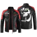 Custom Name Arctic Cat Contrast Leather Jacket - Personalized Logo Car Motorcycle Model