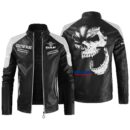 Custom Name Daf Contrast Leather Jacket - Personalized Logo Car Motorcycle Model