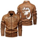 Custom Name Acura Skull Leather Jacket - Personalized Logo Car Motorcycle Model