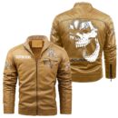 Custom Name Acura Skull Leather Jacket - Personalized Logo Car Motorcycle Model