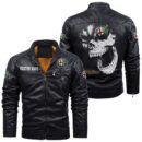 Custom Name Alfa Romeo Skull Leather Jacket - Personalized Logo Car Motorcycle Model