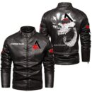 Custom Name Allis Chalmers Skull Leather Jacket - Personalized Logo Car Motorcycle Model