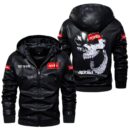 Custom Name Aprilia Skull Leather Jacket - Personalized Logo Car Motorcycle Model