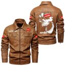 Custom Name Aprilia Skull Leather Jacket - Personalized Logo Car Motorcycle Model