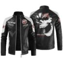 Custom Name Mg Cars Contrast Leather Jacket - Personalized Logo Car Motorcycle Model