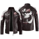 Custom Name Mg Cars Contrast Leather Jacket - Personalized Logo Car Motorcycle Model