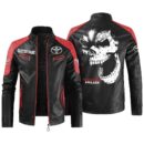 Custom Name Toyota Hilux Contrast Leather Jacket - Personalized Logo Car Motorcycle Model