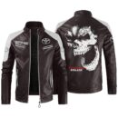 Custom Name Toyota Hilux Contrast Leather Jacket - Personalized Logo Car Motorcycle Model