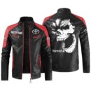 Custom Name Toyota Motor Corporation Contrast Leather Jacket - Personalized Logo Car Motorcycle Model