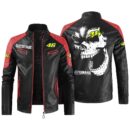 Custom Name Valentino Rossi 46 Contrast Leather Jacket - Personalized Logo Car Motorcycle Model