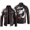 Custom Name Western Star Contrast Leather Jacket - Personalized Logo Car Motorcycle Model