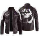 Custom Name Ford Mustang Contrast Leather Jacket - Personalized Logo Car Motorcycle Model