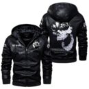 Custom Name Can Am Skull Leather Jacket - Personalized Logo Car Motorcycle Model