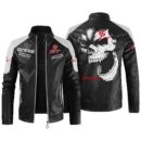 Custom Name Toyota 86 Contrast Leather Jacket - Personalized Logo Car Motorcycle Model