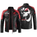 Custom Name Honda Motor Contrast Leather Jacket - Personalized Logo Car Motorcycle Model