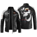 Custom Name Moto Morini Contrast Leather Jacket - Personalized Logo Car Motorcycle Model