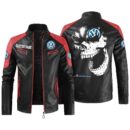 Custom Name Volkswagen Scirocco Contrast Leather Jacket - Personalized Logo Car Motorcycle Model