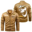Custom Name Dewalt Skull Leather Jacket - Personalized Logo Car Motorcycle Model