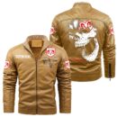 Custom Name Dodge Challenger Skull Leather Jacket - Personalized Logo Car Motorcycle Model