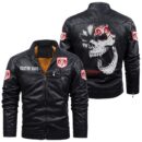 Custom Name Dodge Charger Skull Leather Jacket - Personalized Logo Car Motorcycle Model